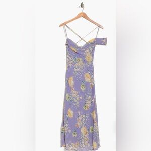 Maxi Multicolored Sundress Asymmetrical Neckline